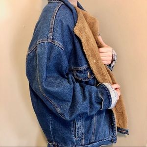 Sherpa Lined Oversized Denim Jacket